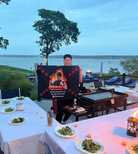 Hibachi at home in Fairfield County – private mobile hibachi grill setup