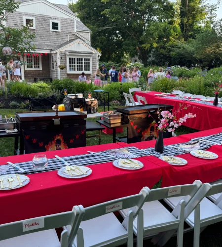 Backyard hibachi at home dinner setup prepared in Pennsylvania