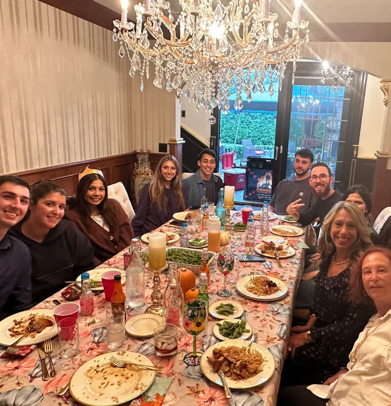 Family enjoying hibachi dinner at home with a private chef